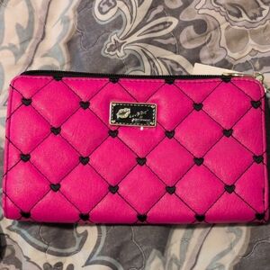 Betsey Johnson Fuchsia Quilted Wallet